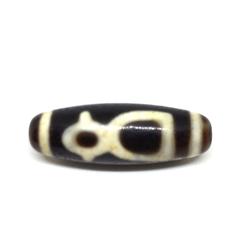 

Black White Old Natural Agate Amulet 12mm*38mm Tibetan Dzi Loosing Beads for Bracelet and Necklace Making