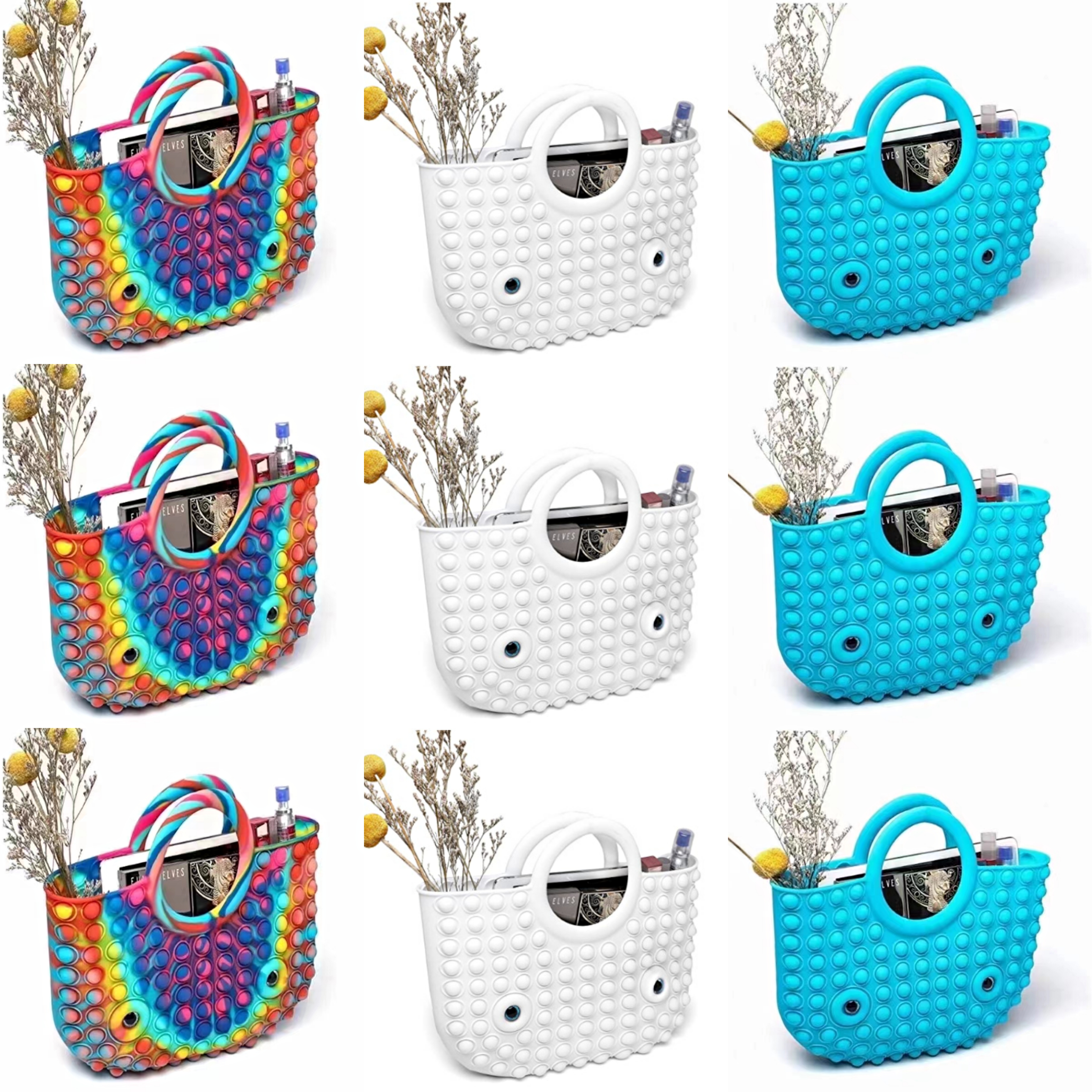 

Push Bubble Pop handbag toys Silica gel fidget Educational Silicone Stress Relief Decompression Toy