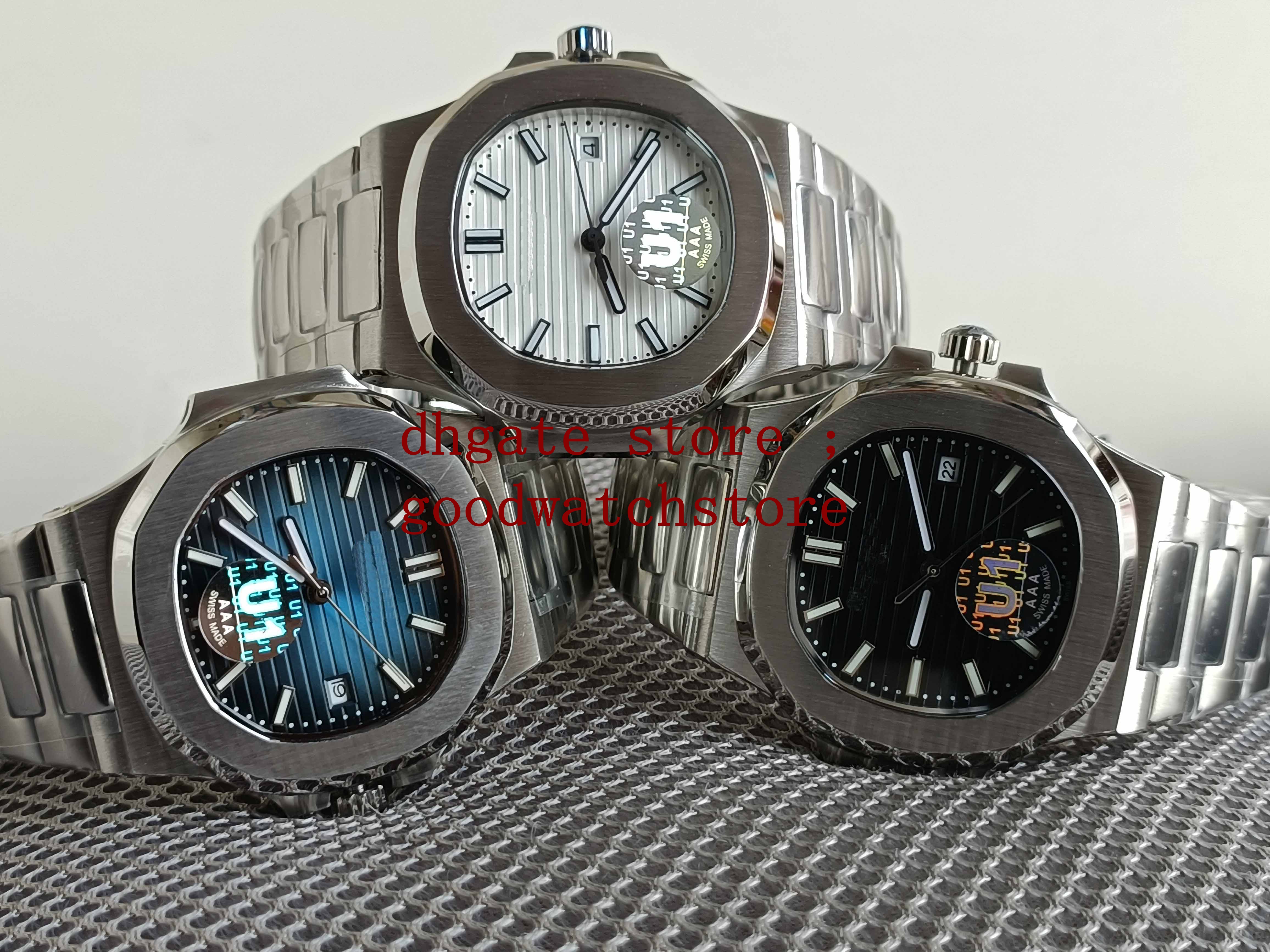

Black blue white U1 Factory Mens Wristwatches Professional Automatic Movement 40 mm Watch 316L Dial Classic 5711/1A Watches Transparent Back Wristwatch