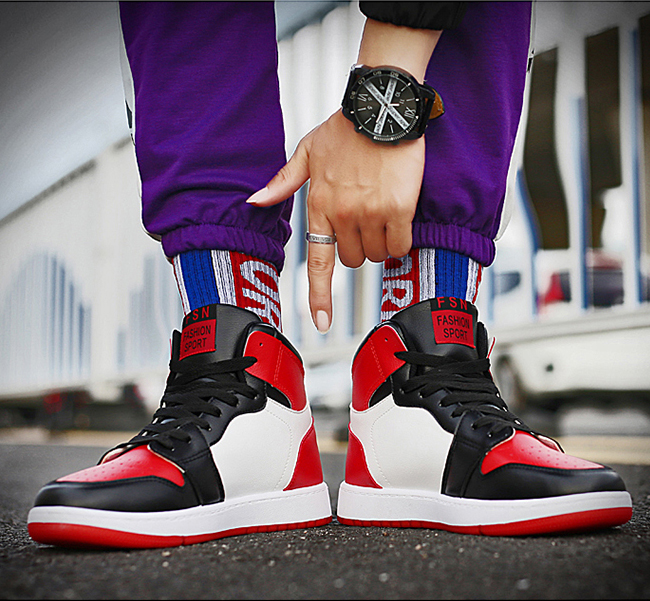 

2021Sports Shoes Fashion Pop Panda Black Red Running Playing Basketball Shopping ,US 5-11 Purple Sportleisure sneakers on boys and girls