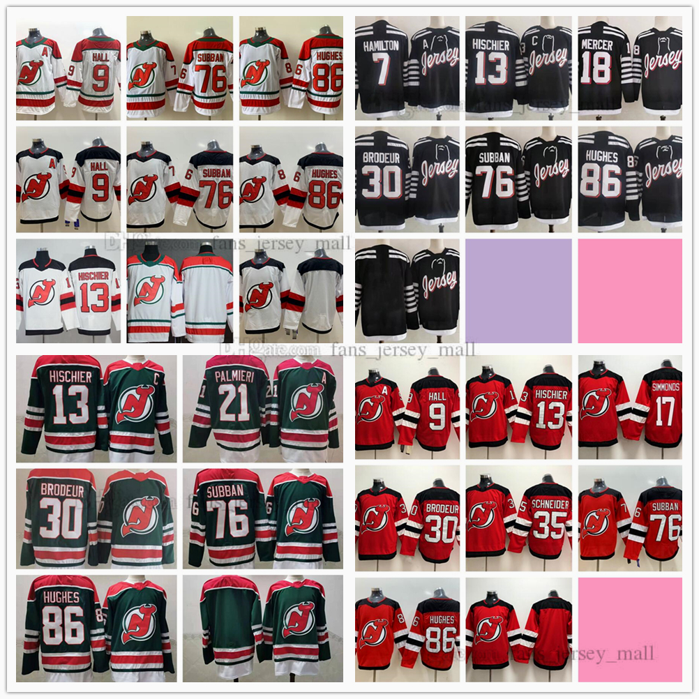 

Embroidery Ice Hockey Jeresys 86 Jack Hughes 76 PK Subban 17 Wayne Simmonds 18 Dawson Mercer 13 Nico Hischier 21 Kyle Palmieri 30 Martin Brodeur 35 Cory Schneider, Same as picture