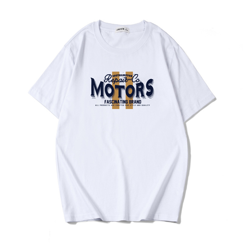 

t shirt 2021 summer short sleeve men's cotton round neck loose body blood fashion letters printed on clothes, White;black