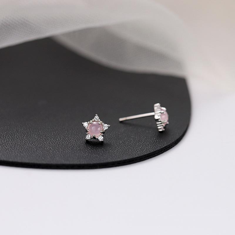 

Stud Luxury Fashion Women's Five-pointed Star Gold Color Studs Earrings Korean Girls Birthday Wedding Jewelry Gifts, Golden;silver