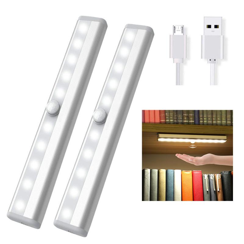 

Night Lights 10LEDs Induction Light Motion Sensor Led USB Rechargeable Or Battery Magnet Lamp For Wardrobe
