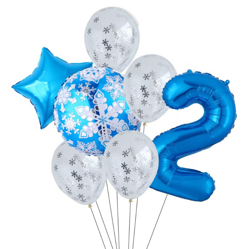 

Party Decoration 1set Snowflake Confetti Latex Balloon Set 32inch Number Baby Shower Girl Foil Globos Birthday Decorations Kids Toys