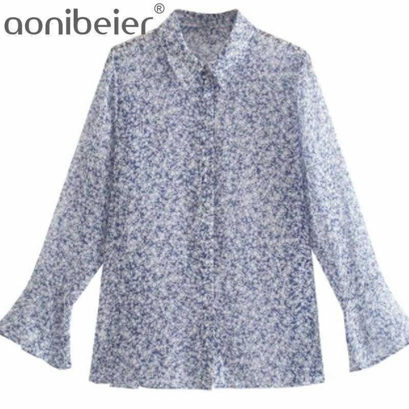 

Za Printed Blouses Button Up Thin Style Women Shirts Summer Semi Sheer Long Sleeve Regular Fit Female Casual Tops 210604, 02