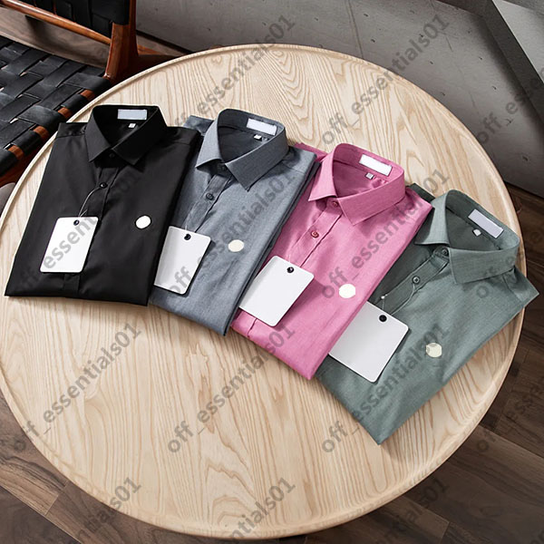 

21SS Monclair mens casual Shirts Classic French Romance Solid color Shirt Designers Men S Clothing Fashion hombre, White;black