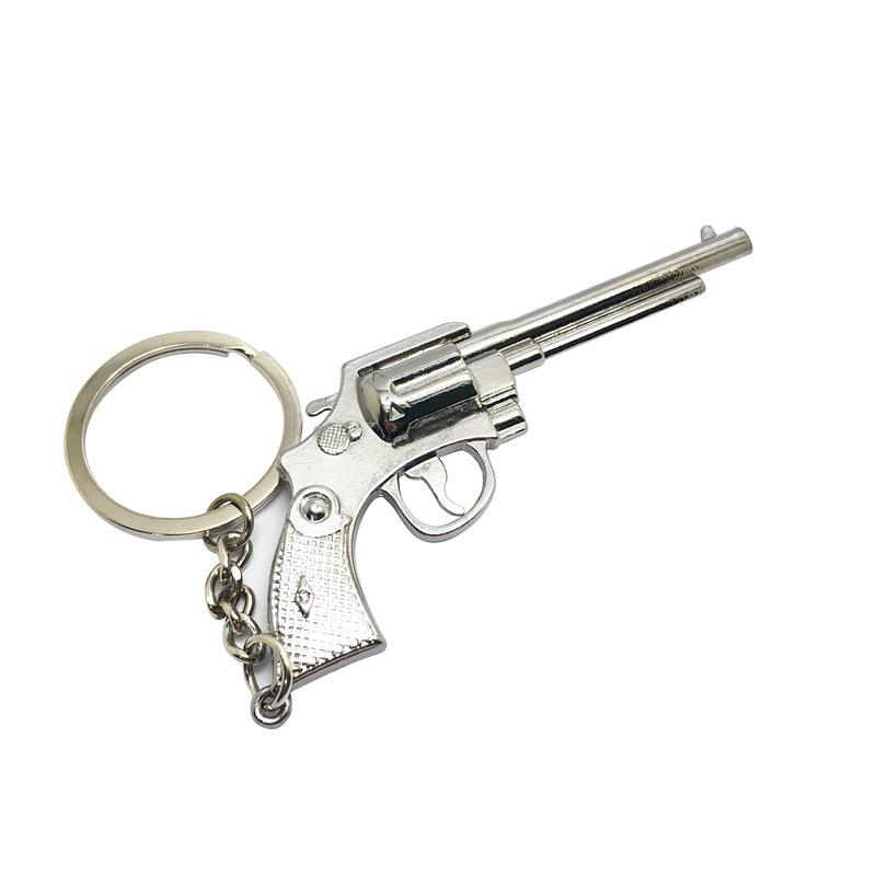 

Keychains Trendy Toy Gun Keychain Fashion Jewelry Pendant Gift 2021 High Quality Metal Promotion Birthday Wholesale, Silver