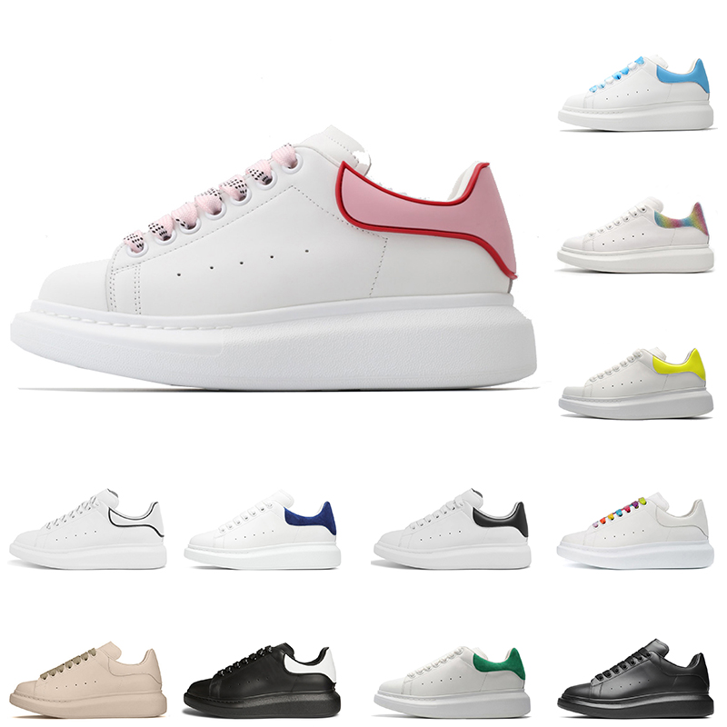 

Luxury Womens Mqueens Espadrilles Casual Shoes Platform Leather Black White Pink Green Reflective Suede Mens Alexs Designer Outdoor Trainers Sneakers, D21 rainbow 36-40