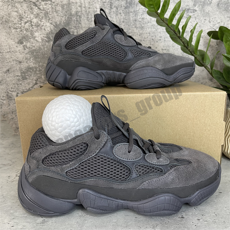 

High Top Running Shoes Quality Kanye West 500 RunnerUtility Black Originals Sport Men Women Sneakers US 4-13 Contains Half Size, Gift