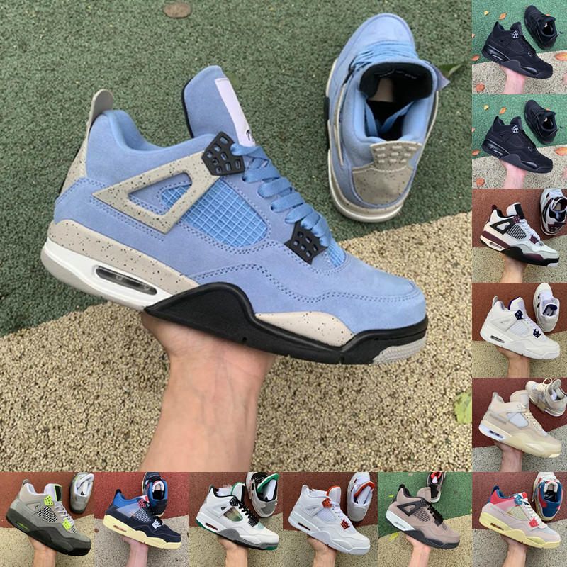 

wholesale Jumpman 4 men women casual shoes 4s Union Guava Ice Sail TAUPE HAZE air sneakers University Blue Fire Red Black Cat White Cement outdoor trainer, Silt red
