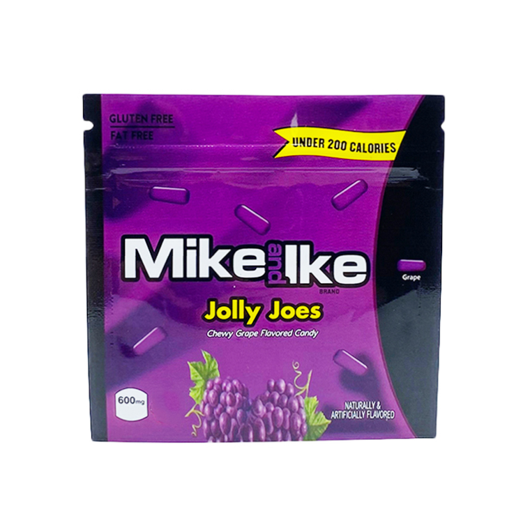 

Edibles packaging bags chewy grape flavored candy gummy packing bag with zip