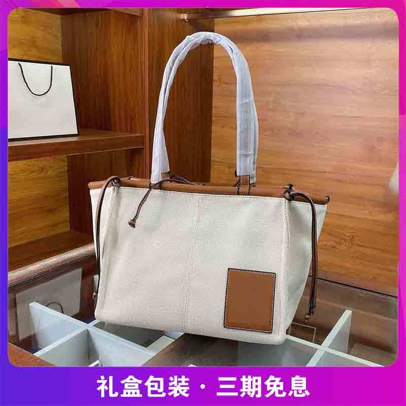 

hangbagBag Tote Luojia Bag Canvas parchment shopping bag large size handbag one cross carrying large capacity women's bag zly