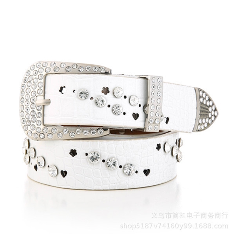 

Designer belts 2023 Women's drill decoration fashion wide hollow out buckle belt Jeans Belt factory outlet