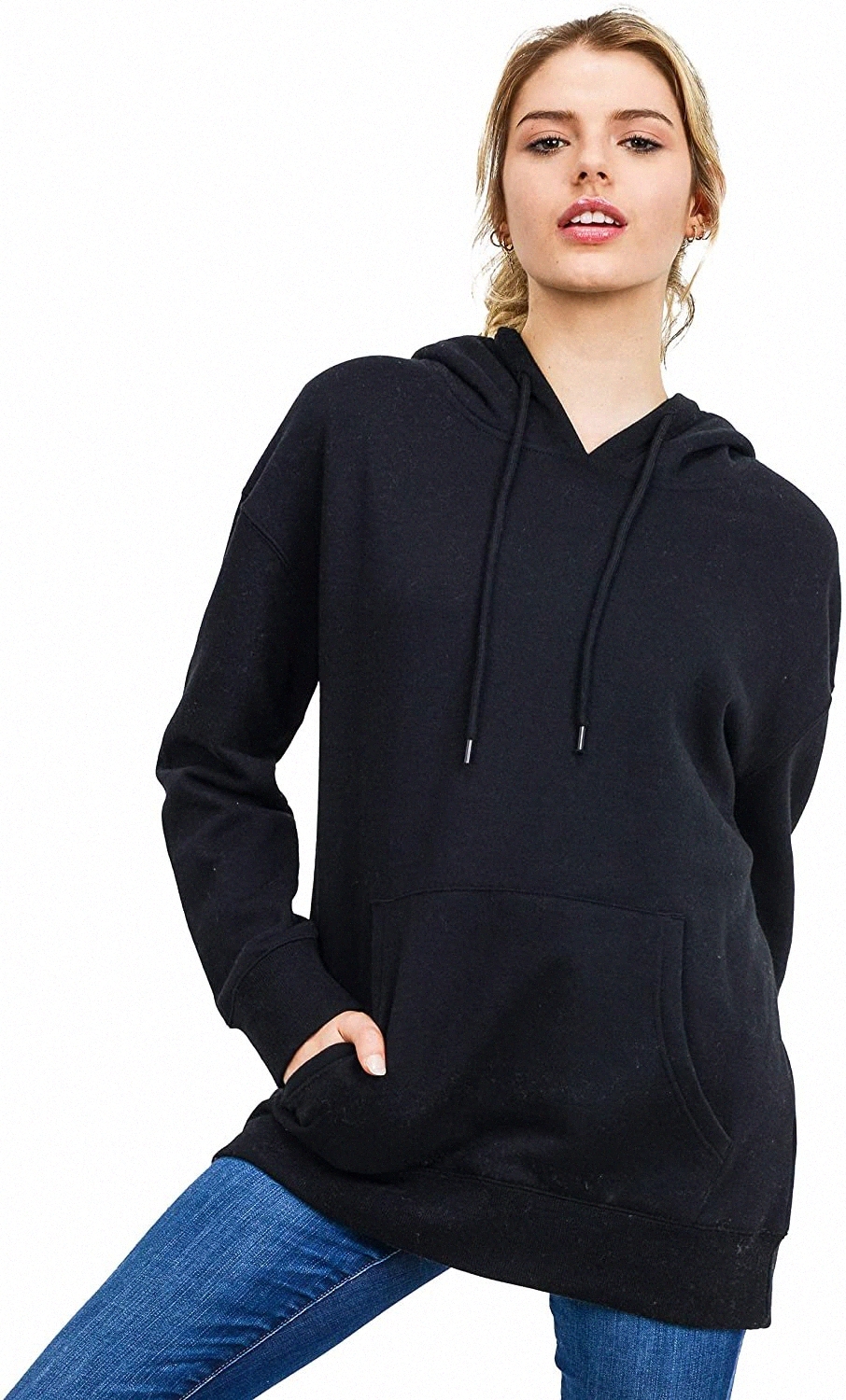 

Women's Ultra Soft Fleece Oversized Comfortable Lightweight Casual Solid Pullover Hoodie Sweatshirt 95o9#, Black