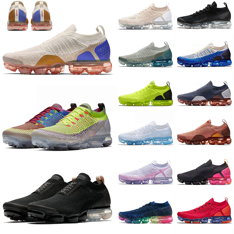 

Fly 2.0 Knit Mens Running Shoes Gunsmoke Sail Triple Black Light Cream White University Mica Green Pink Blast Vast Women Sports Trainers Sneakers, Bubble packaging bag
