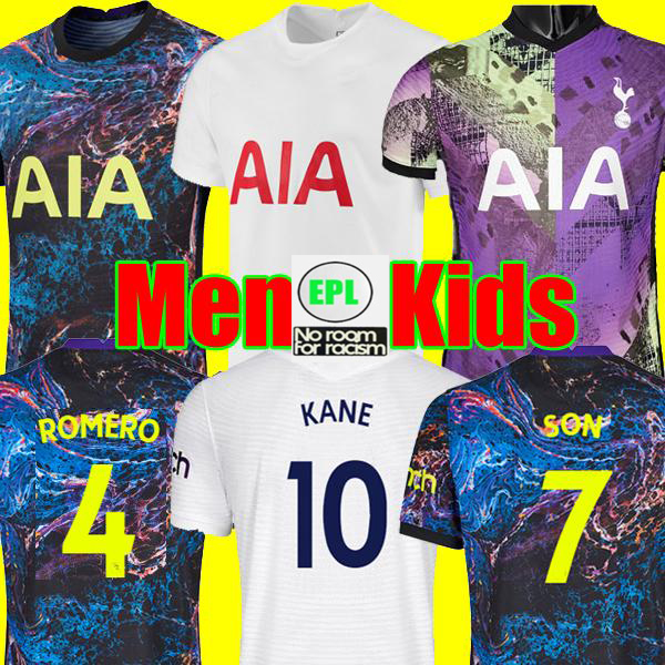 

21 22 4th KANE SON BALE ROMERO BERGWIJN TOTTENHAM Soccer Jersey 2021 2022 LUCAS DELE Football kit shirt NDOMBELE tops kids sets socks uniform top Player version