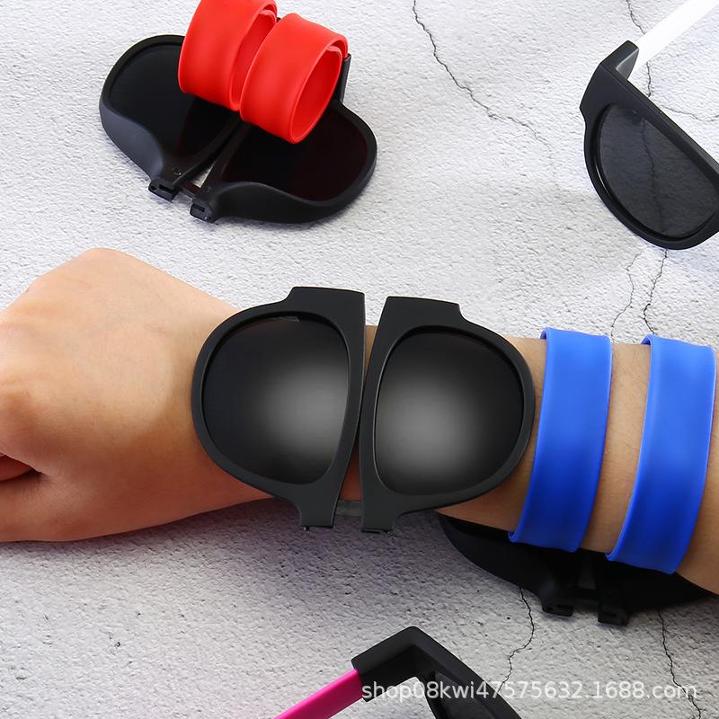 

Sunglasses Folding Slap Polarized Mirror Women Slappable Bracelet Sun Glasses For Men Wristband Outdoor Colorful Fold Shades