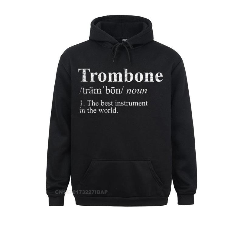 

Men' Hoodies & Sweatshirts Trombone Hoodie The Instrument In World 2021 Long Sleeve Vintage Youth Geek Hoods Fall, Black