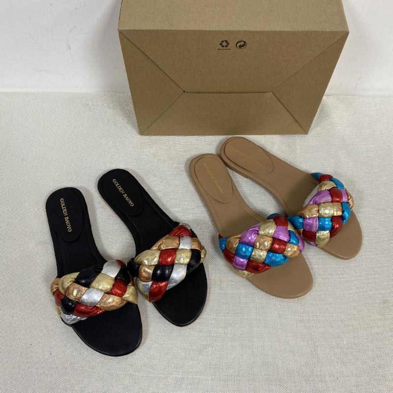 

Slippers Sandalias Mujer 2021 Boutique Fashion Women's 37-41 Size Flat Sexy Twist Weave For Women Zapatos, Black