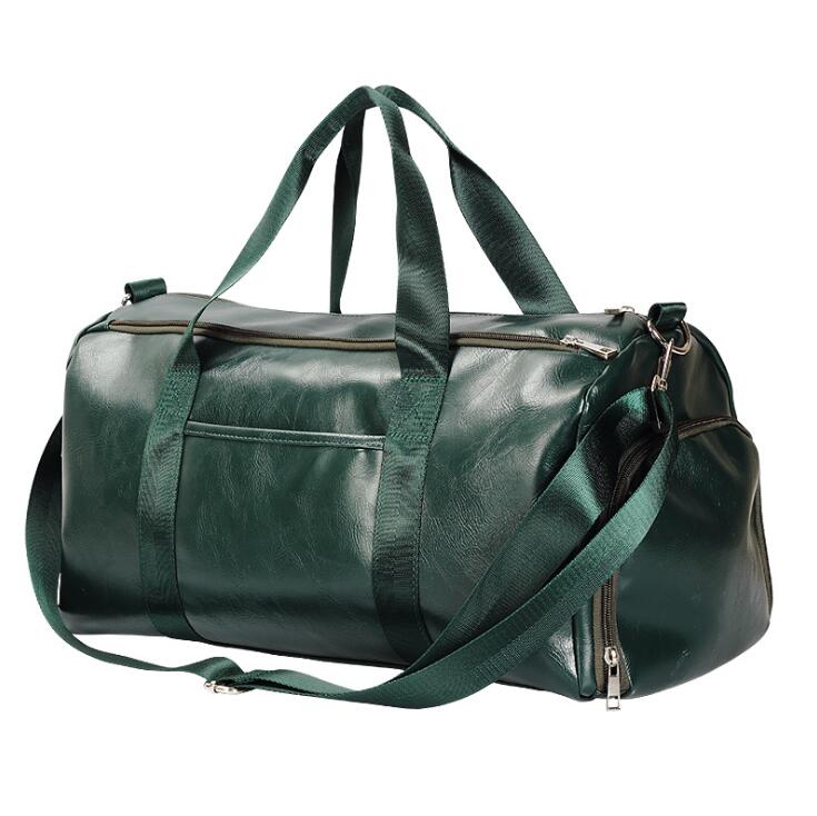 

Factory wholesale men handbag simple leather fitness bag outdoor sports leisure leathers travel bags fashion wet and dry separation sportses handbags, Green