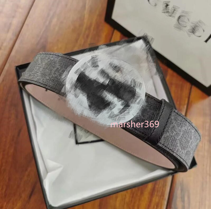 

073 GGHOT Men FASHION Classic Mens Womens Belts Genuine Leather Belt Belts buckle Waist BELT 3.8CM, Black