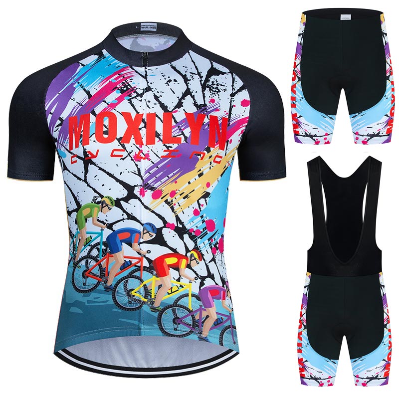 

Moxilyn Cycling Jersey MTB Jersey 2021 Bicycle Team Cycling Shirts Mens' Short Sleeve Bike Wear Summer Premium Bicycle Clothing Purple cycling set, Pink
