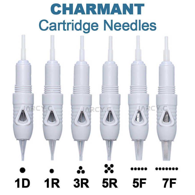 

100Pcs Disposable 8mm Screw Microblading Cartridge Needles 1R 3R 5R Permanent Makeup Tattoo Needles For Charmant PMU Machine Pen 210608