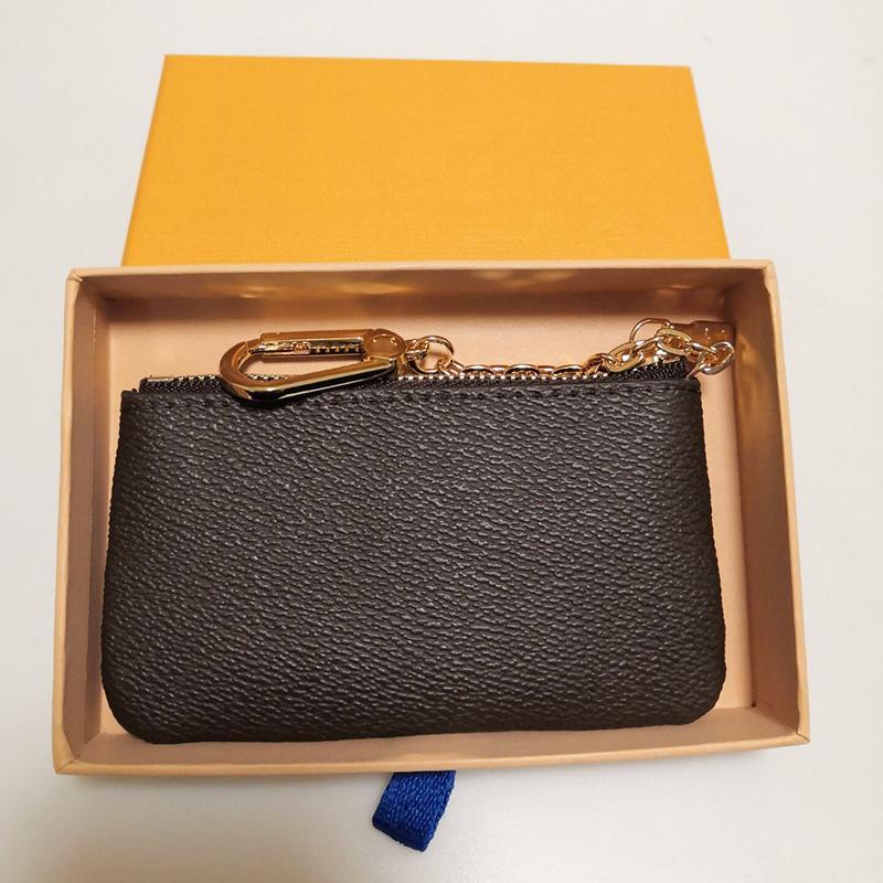 

2021 Top-High quality designers wallets Mini bags Key Chains France Paris plaid style luxurys mens wallet high-end with box KEYS POUCH M62650, Brown