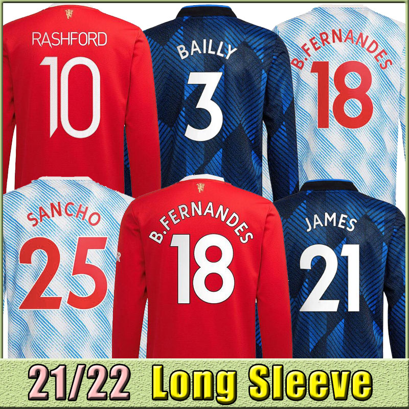 

Long sleeve 2021 2022 Man POGBA B.FERNANDES Soccer Jerseys UNITED RASHFORD Football Shirt 21 22 man kids kit set+sock thailand uniform RONALDOS player greedwood, Home+patch