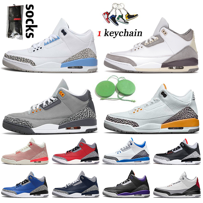 

3s Basketball Shoes Air Jorden 3 Jumpman Womens Mens Retro Jodan UNC A Ma Maniere Racer Blue Georgetown Cool Grey Laser Orange Trainers Sneakers Black Cement Katrina, #1 racer blue 40-47