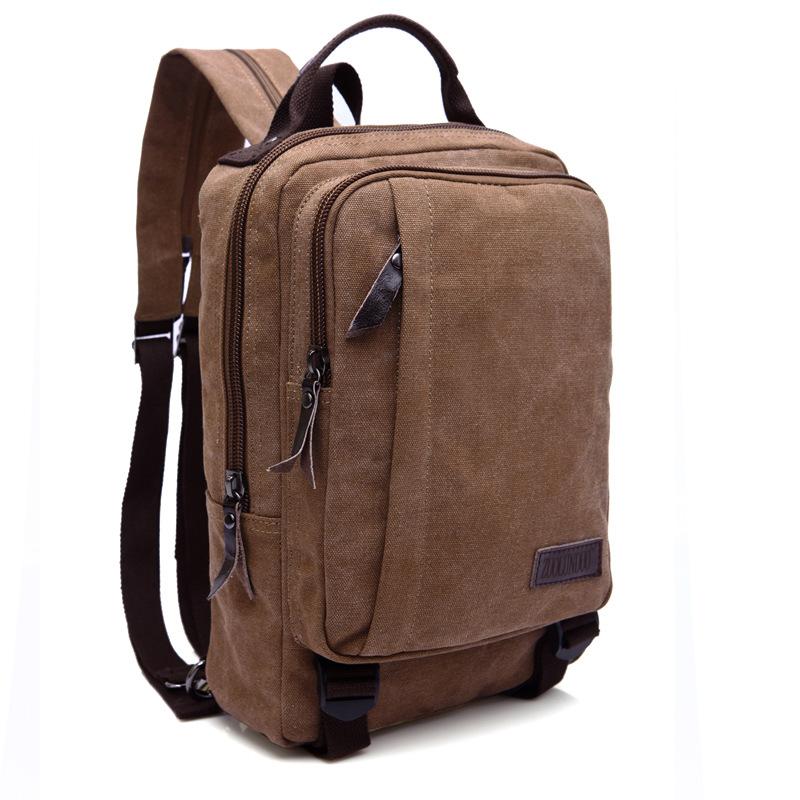 

Backpack Men Vintage Canvas Backpacks Shoulder Bag Students Leisure Computer School Bookbag Teenagers 15inch Laptop Rucksack