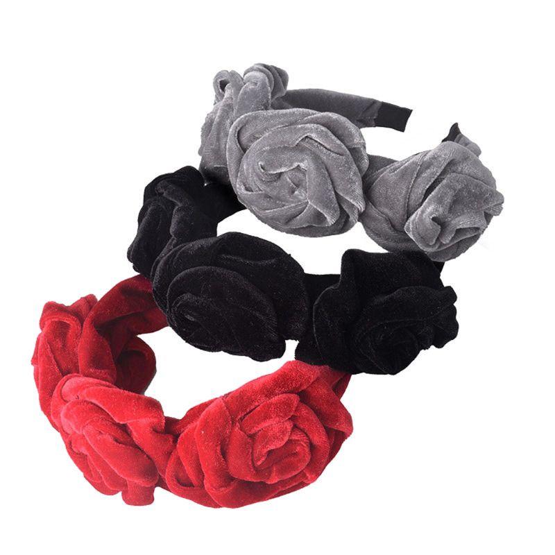 

Hair Clips & Barrettes Simulation Rose Flower Headband Fashion Elegant Lady Retro Gold Velvet Head Hoop T4MD, Golden;silver