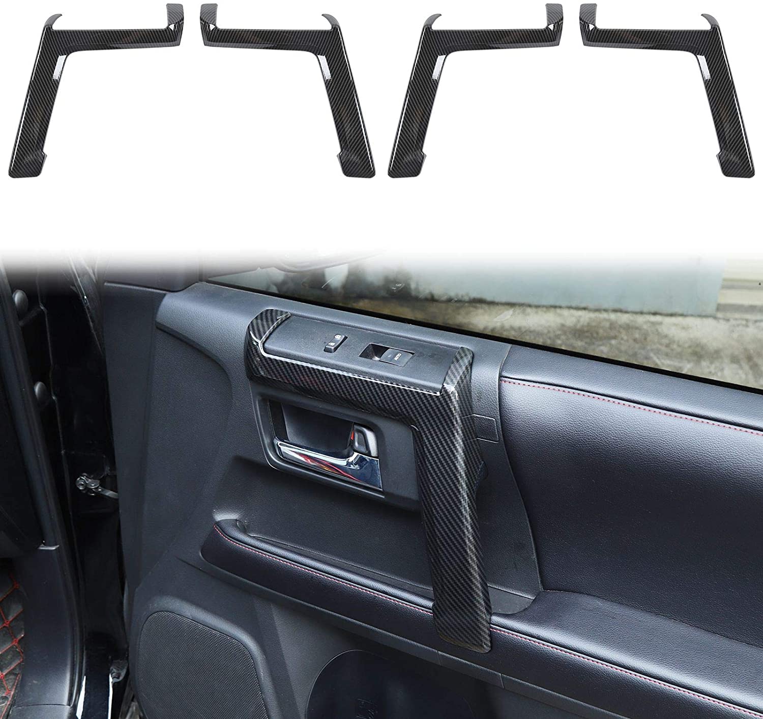 

ABS Carbon Fiber Inner Door Handle Trim, 4pcs For Toyota 4Runner 10+