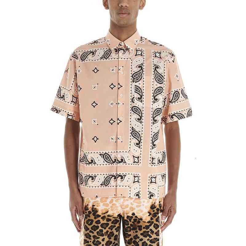 

Men' Casual Shirts Europe America Spring Summer Cool Bandanna Paisley beach Shirt Men Women Short Sleeve Hip Hop Tee R2Jv# FQWJ, 1# shoe box