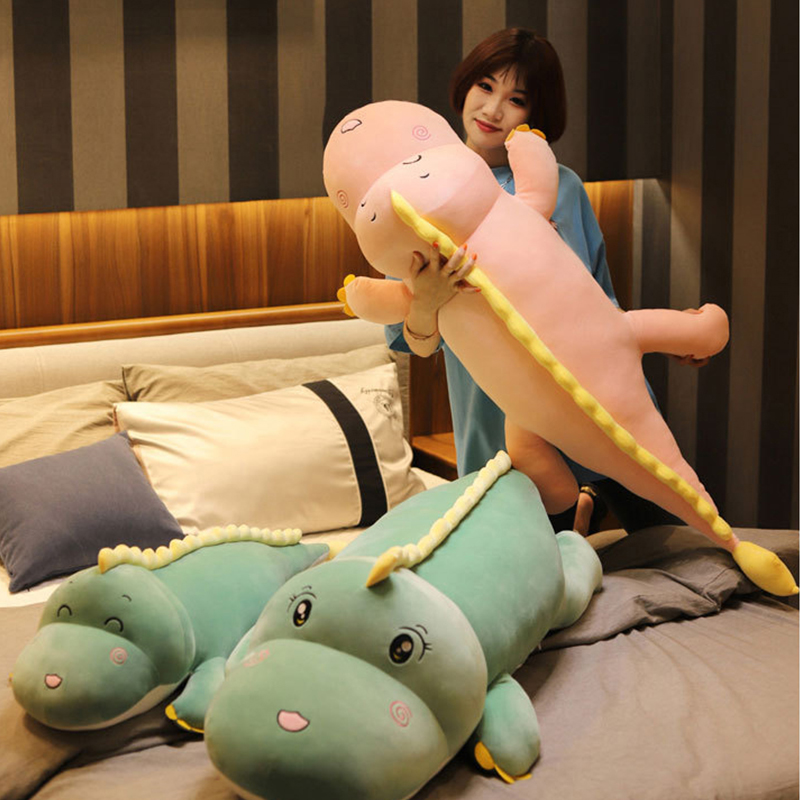 

50cm 80cm 100cm 130CM 160cm Huggable New Big Size Long Lovely Dinosaur Plush Toy Soft Cartoon Animal Stuffed Doll Pillow Kids Girl Birthday Gift