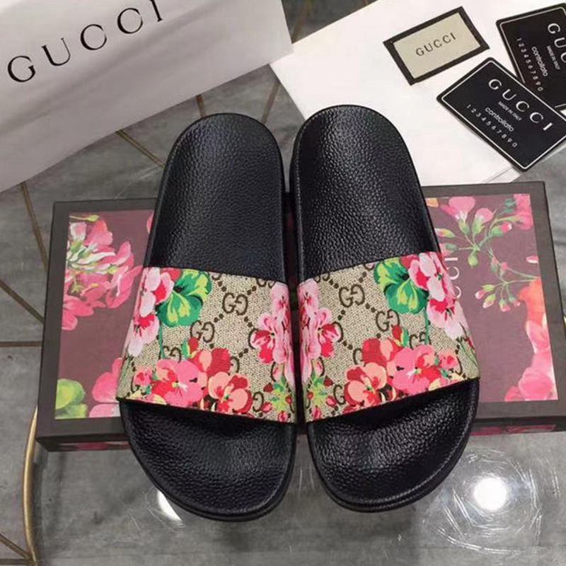 

GUCCI Slides Mens Women Slippers Summer Sandals Beach Sliders Flat platform Floral Brocade Snake Tiger print Ladies Bee Sandali Bathroom Home Shoes