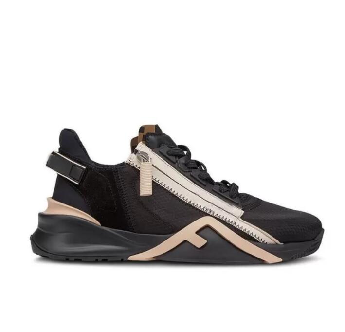 

Designer Men FLOW Perfect Sneakers Shoes Comfort Casual Men's Sports Zipper Rubber Lightweight Skateboard Runner Sole Tech Fabrics Outdoor Trainer Box, 10
