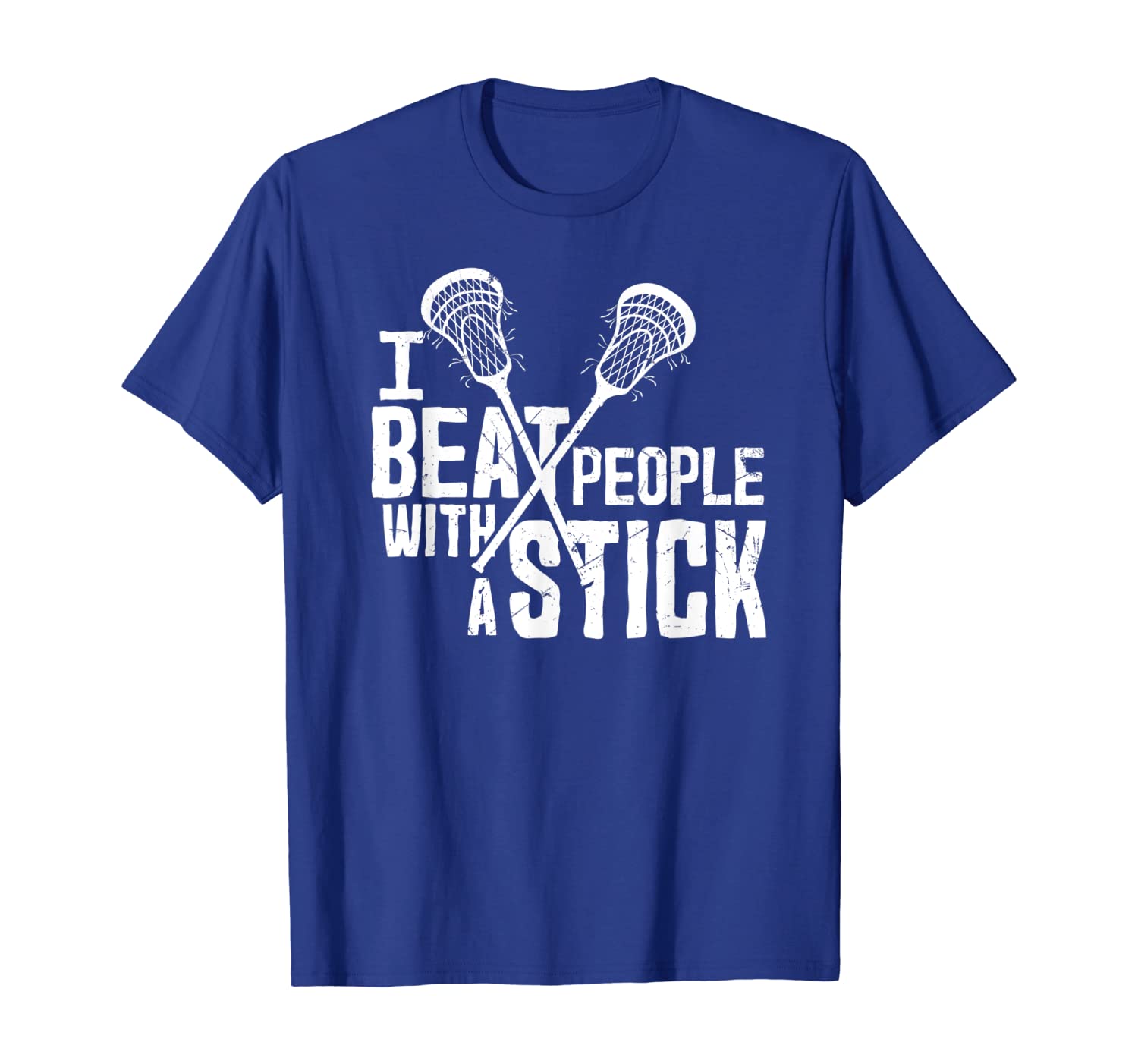 

I Beat People With A Stick Funny Lacrosse Lover T-Shirt, White;black