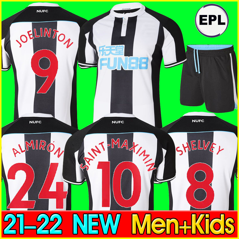 

21 22 Newcastle Home Soccer Jerseys United SHELVEY ALMIRON 2021 2022 JOELINTON Football Shirt RITCHIE GAYLE MAXIMIN Men + Kids kits set, 21 22 home kdis