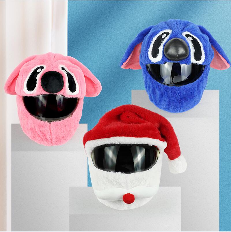 

Christmas Cartoon Decoration Santa Claus Protective Cover for Motorcycle Helmet Xmas Innovative Gifts without Helmet X1009D, Red