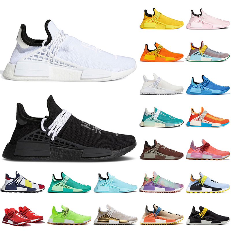 

Triple White Black Women Mens Running Shoes 2021 Pharrell Williams NMD Human Race Shoe Hu Trail PRD Know Soul Nerd Jogging Trainers Sneakers