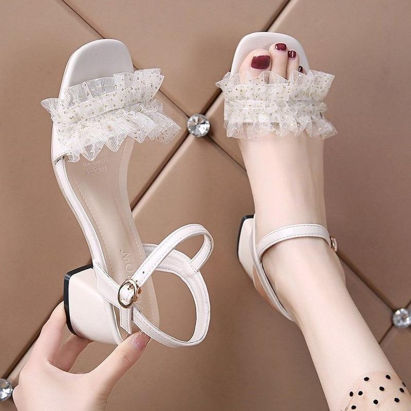 

Sandals 2021 Platform PU Women's Shallow Mouth Buckle Strap Casual Beach Leisure Womens Shoes, Beije