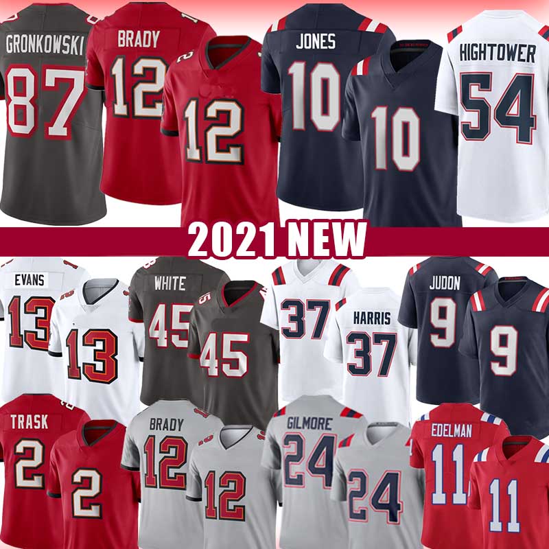 

Tom Brady Mac Jones Jersey Rob Gronkowski 2 Kyle Trask New Gilmore Dont'a Hightower Damien Harris Mike Evans Chris Godwin Antoine Winfield Jr. Devin White Matthew Judon, Black