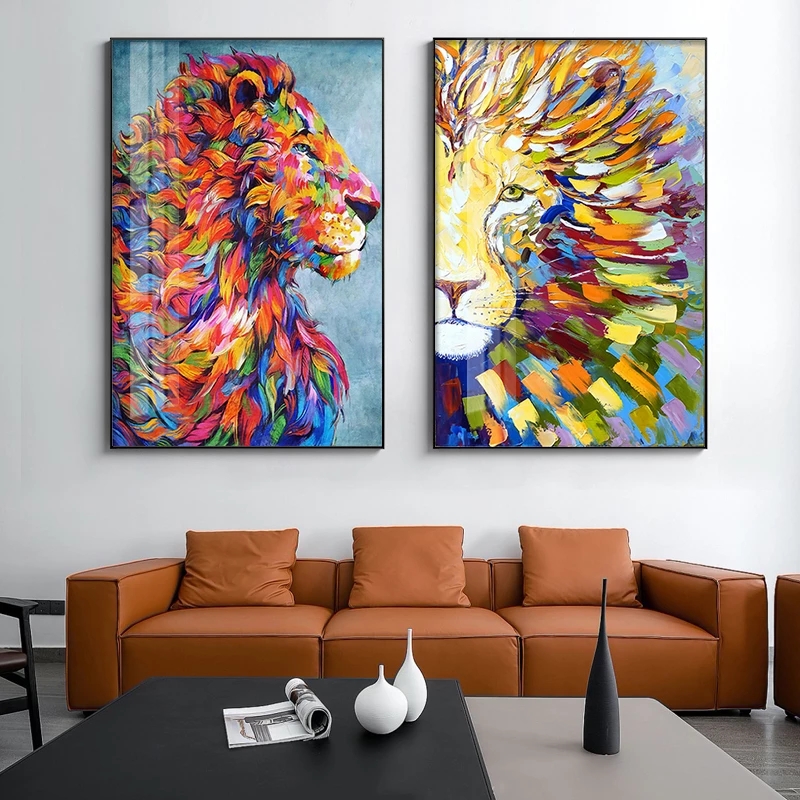 

Colorful Lion Modern Home Decor Pictures Wall Art Canvas Painting Posters and Prints Wall Pictures for Living Room Decorations