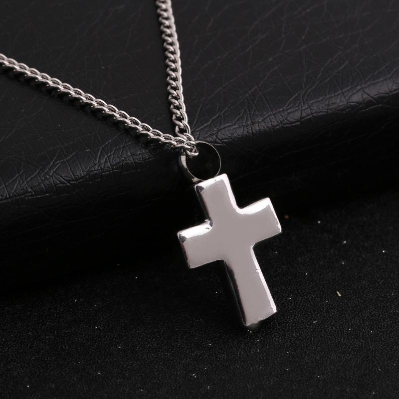 

Pendant Necklaces Cremation Jewelry With Silver Plated Cross Shaped Memorial Ash Keepsake Urn Necklace For Men Women