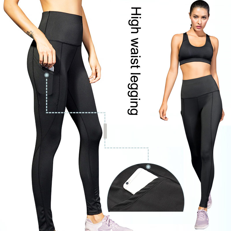 

15% Spandex High Waist Legging Pockets Fitness Bottoms Running Sweatpants for Women Quick-Dry Sport Trousers Workout Yoga Pants, Gray7