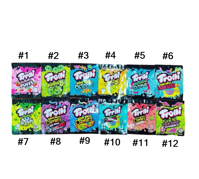 

Stock Sale Trolli Errlli Trrlli Sour Brite Crawlers Bags Apple o Peachie Liamas Octopus Gummy Candy Bag