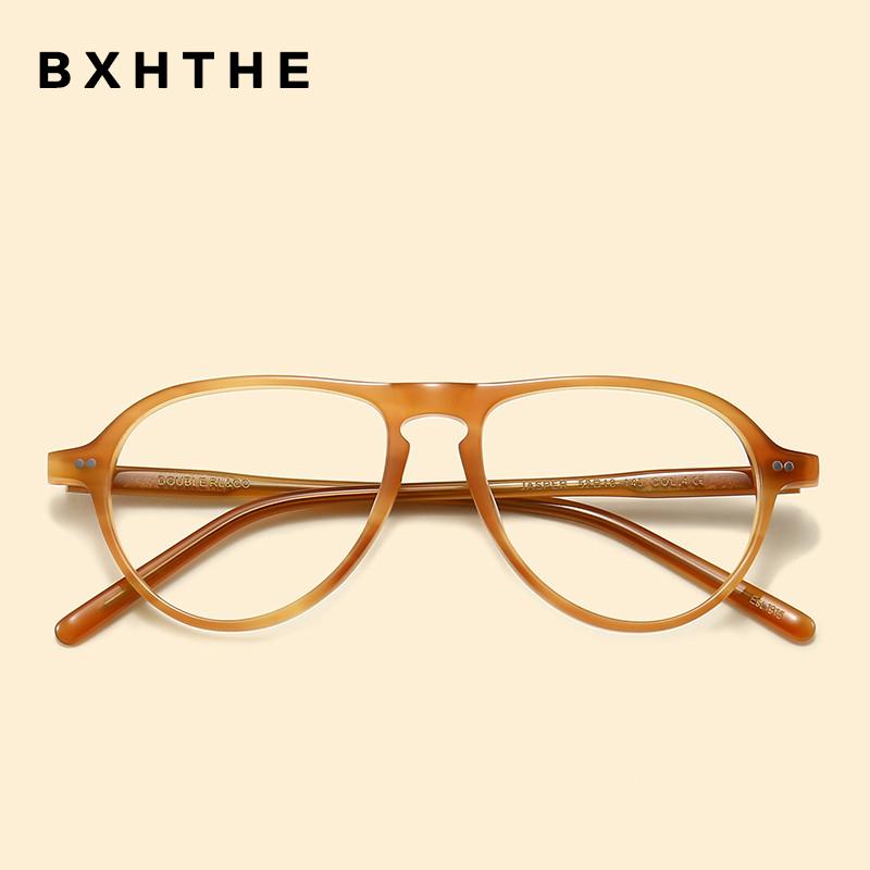 

Fashion Sunglasses Frames 2021 Korea Acetate Optical Glasses Frame Men Vintage Oval Prescription Eyeglasses Women Retro Pilot Myopia Spectac
