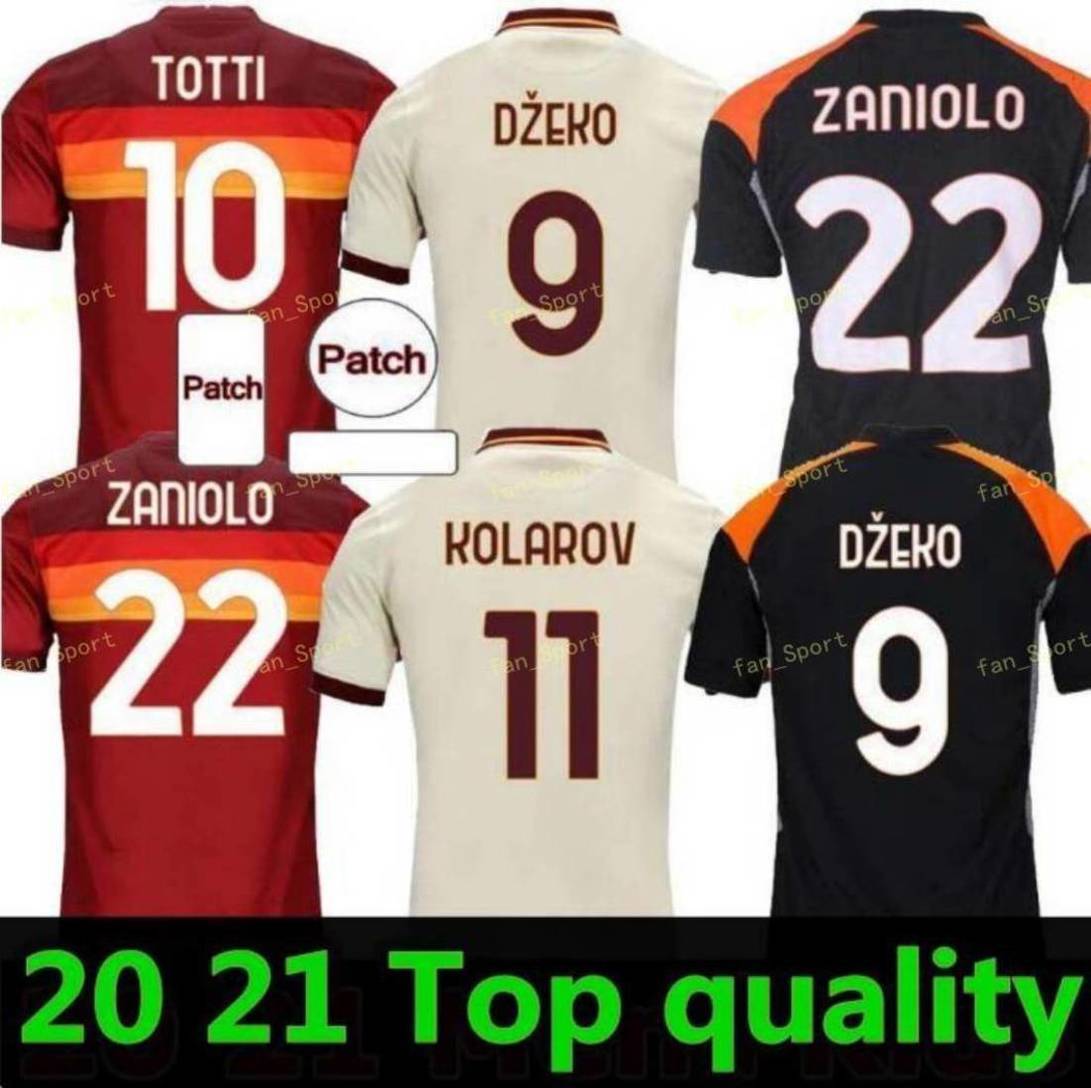 

Soccer jersey ZANIOLO ROMA DZEKO PASTORE rome TOTTI KLUIVERT KOLAROV AS 20 21 football shirt 2020 2021 Men + Kids kit uniforms maillot, Black;yellow